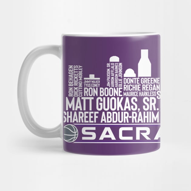 Sacramento Basketball Team All Time Legends, Sacramento City Skyline by Legend Skyline